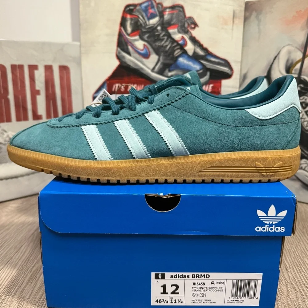 Adidas BRMD Sneaker Shoes Mystery Green Suede Mens Size 10.5, 12, New - Picture 2 of 11